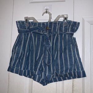 American Eagle Striped Shorts with Belt